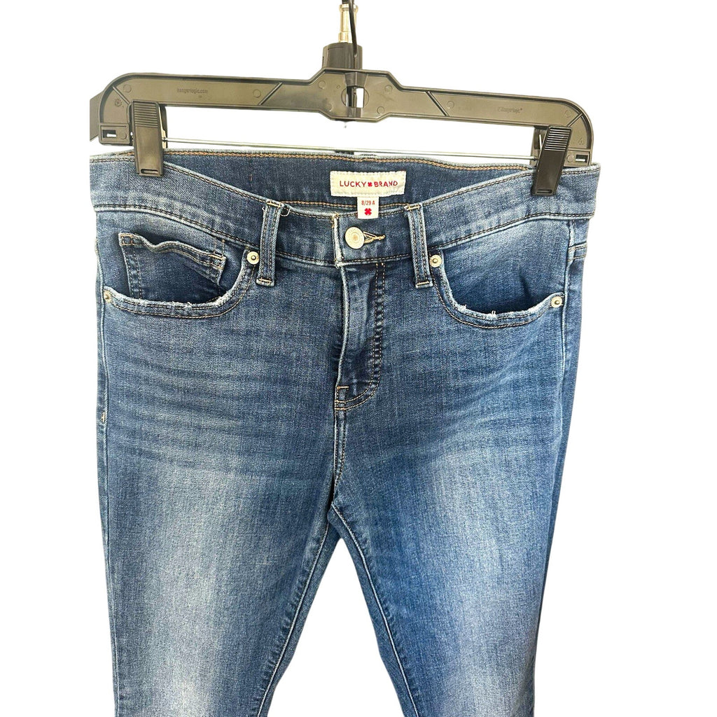 Lucky Brand Women’s Skinny Slim Blue Medium Wash Jeans, Zip/Button
