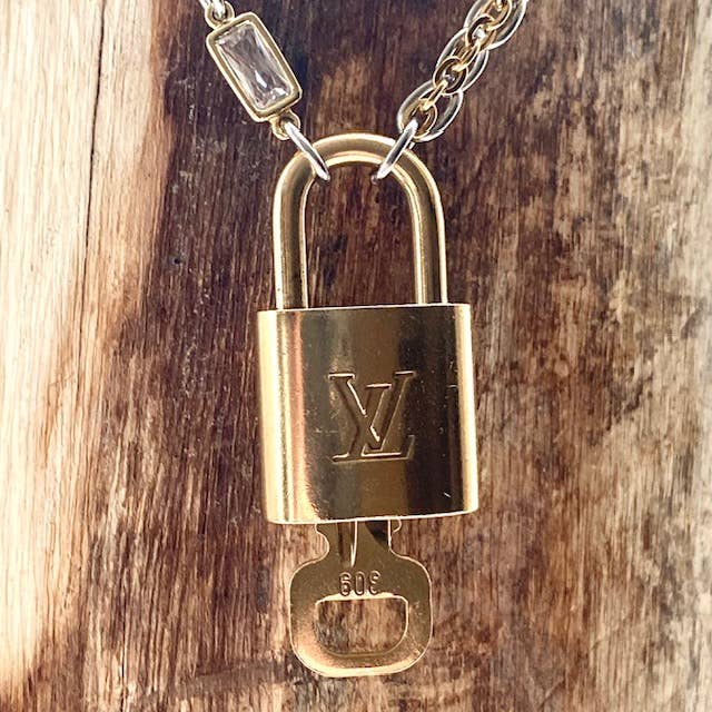 The Georgian Necklace — Repurposed LV Lock Mixed Metal Necklace