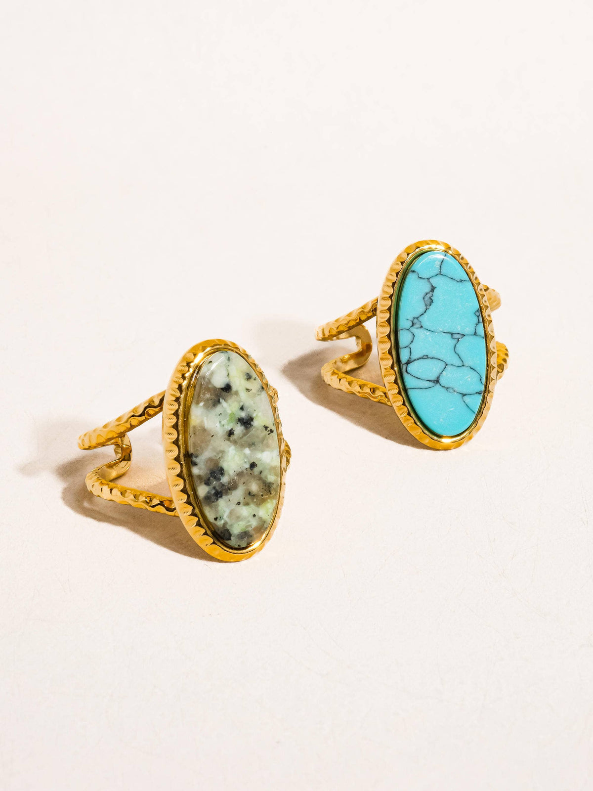 The Catherine 18K Gold Non-Tarnish Natural Stone Ring