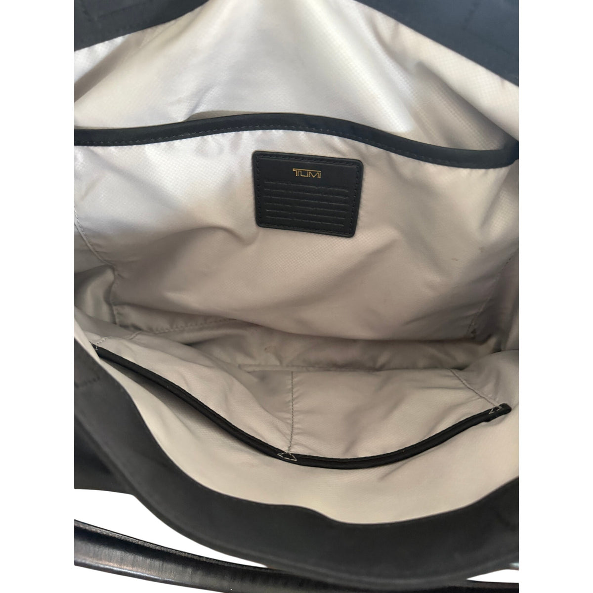 TUMI Voyageur Black Nylon Tote Bag Gold Hardware Work Travel Shoulder Bag