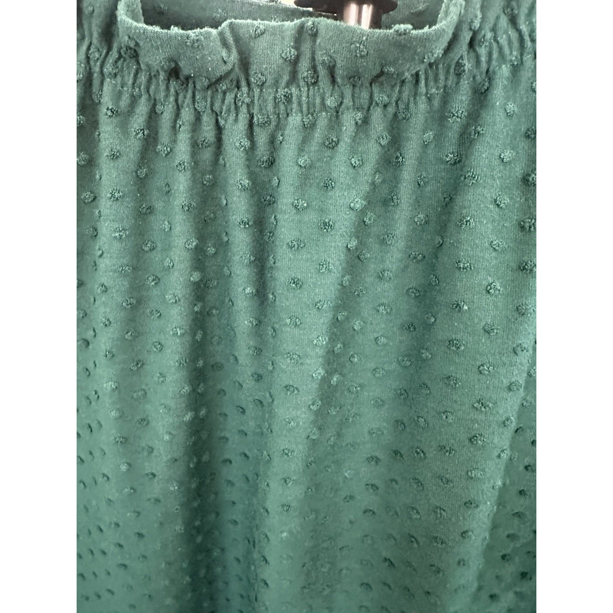 Adrianna Papell 3/4 Sleeve Solid Green Textured Round Neck Blouse XL