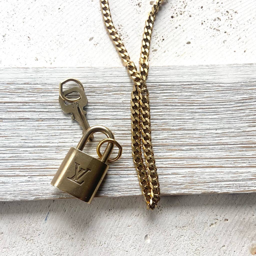 The Elizabeth Necklace — Repurposed LV Lock & Key Necklace