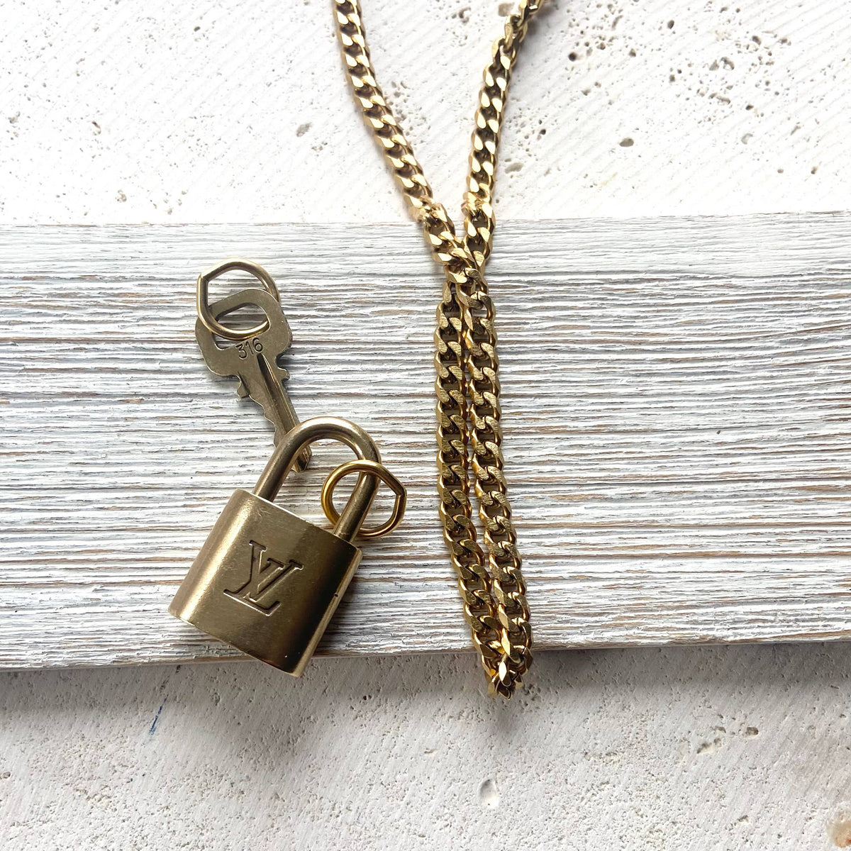 The Elizabeth Necklace — Repurposed LV Lock & Key Necklace