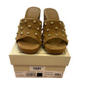 Dolce Vita Women's Brown Suede Studded Wedge Slide Sandals US 7.5