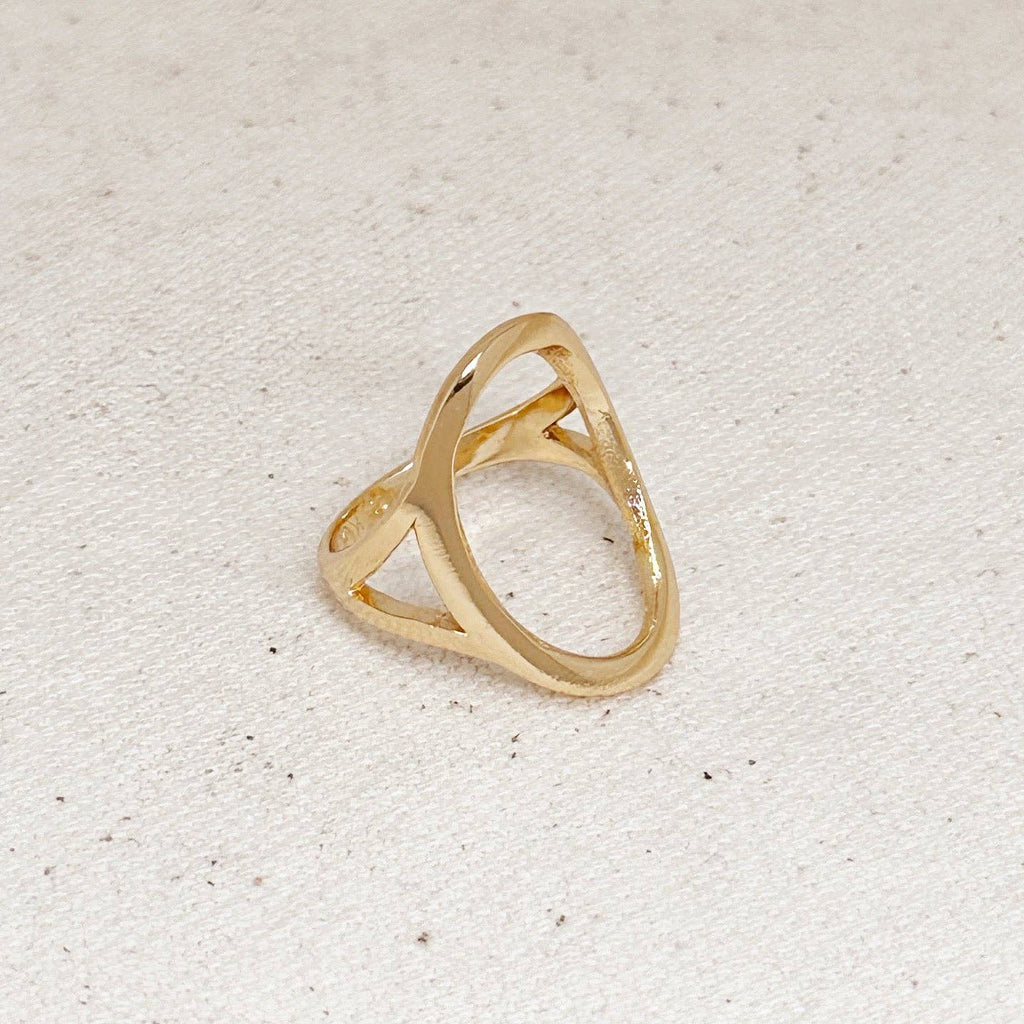 The Sally 18k Gold Filled Oval Geometric Ring