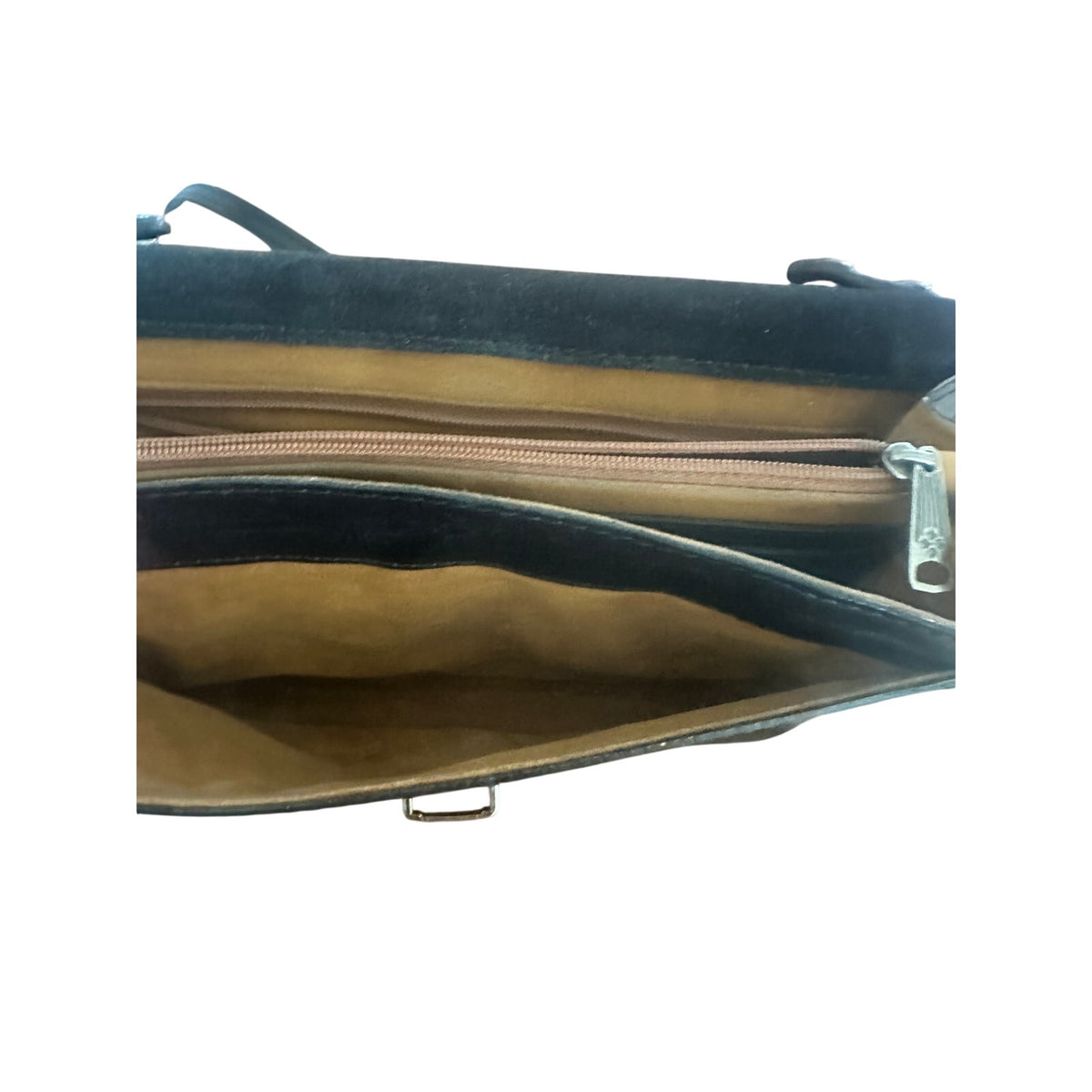 Patricia Nash Black Leather Flap Crossbody Bag 9" x 7"