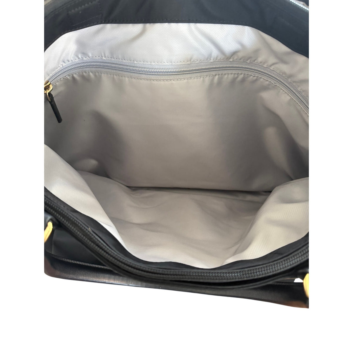 TUMI Voyageur Black Nylon Tote Bag Gold Hardware Work Travel Shoulder Bag