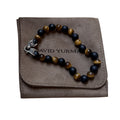 David Yurman Spiritual Beads Bracelet Sterling Silver Cat Eye Black Beads