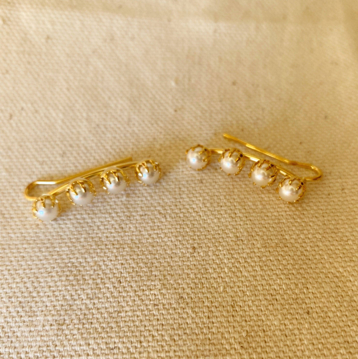 The Audrey Earrings | 18K Gold-Filled Pearl Ear Climbers
