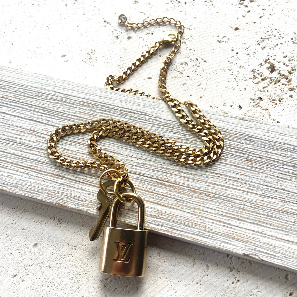 The Elizabeth Necklace — Repurposed LV Lock & Key Necklace