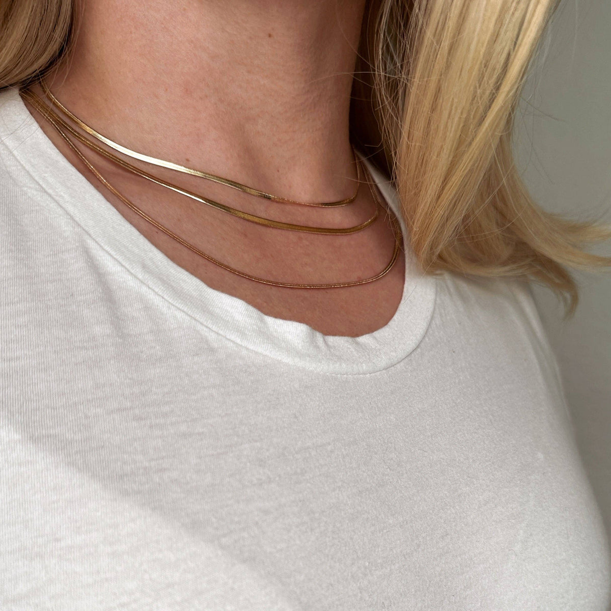 The Vanessa 18k Gold Filled 2.0mm Thickness Herringbone Chain