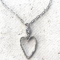 The Audrey | Silver Hammered Heart & Crystal Necklace