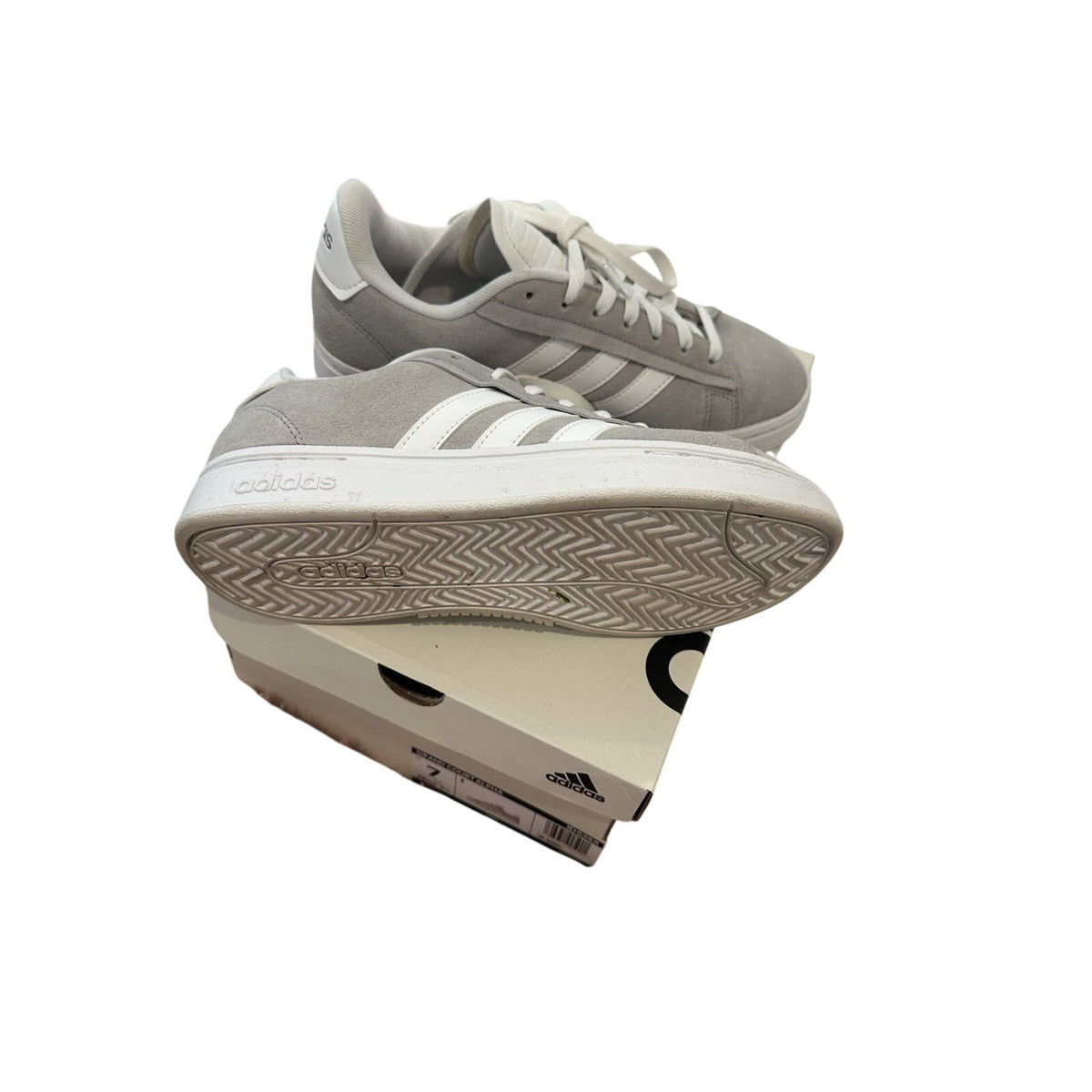 adidas Grand Court Alpha Cloudfoam Comfort Cushioned Low Top Sneaker Gray/White