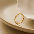 The Arden Braided Ring – 18K Gold Non-Tarnish Minimalist Stacking Ring