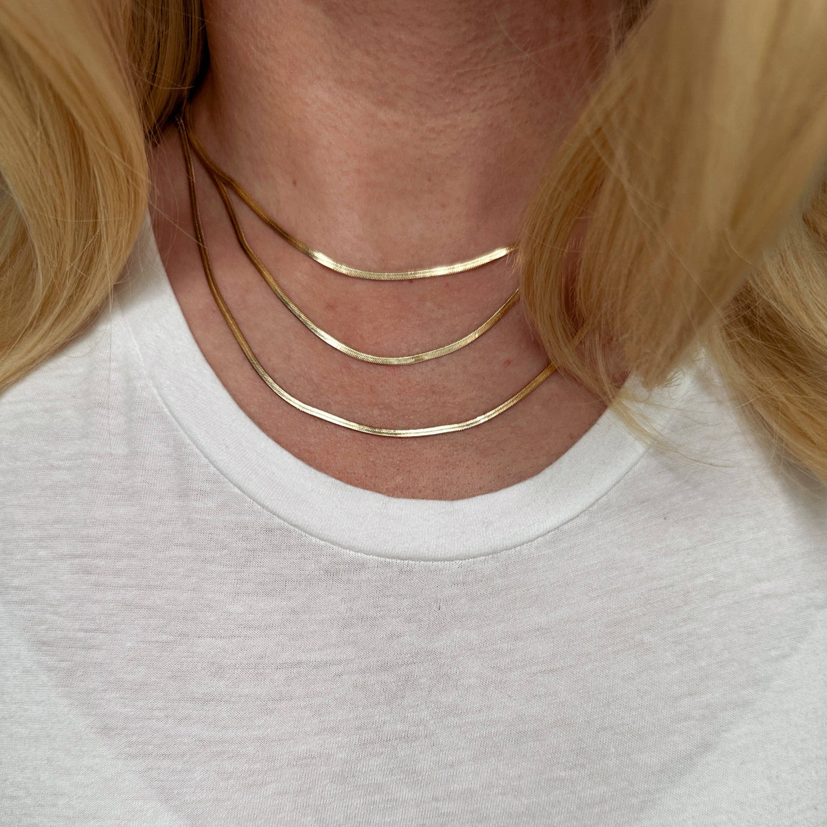 The Vanessa 18k Gold Filled 2.0mm Thickness Herringbone Chain
