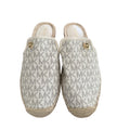 Michael Kors Cream Logo Espadrille Mule Slides Size 8 Gold MK