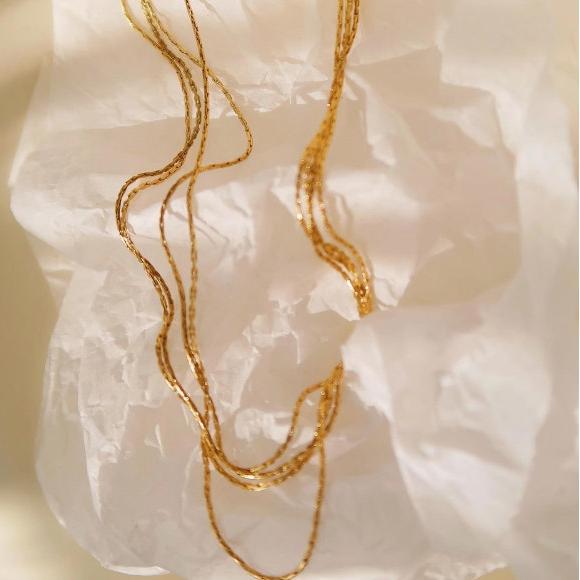 The Ellie Necklace – 18K Gold Non-Tarnish Layered Dainty Chain Necklace