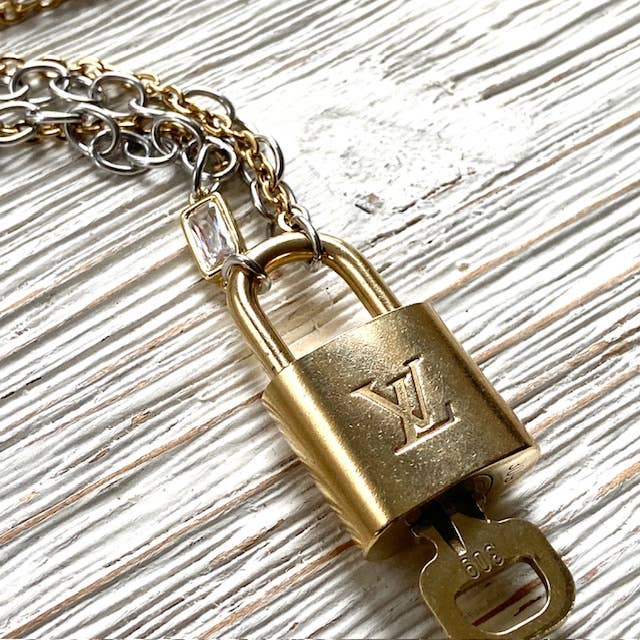 The Georgian Necklace — Repurposed LV Lock Mixed Metal Necklace