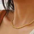 The Ava Necklace – 18K Gold Non-Tarnish Classic Wheat Chain Necklace