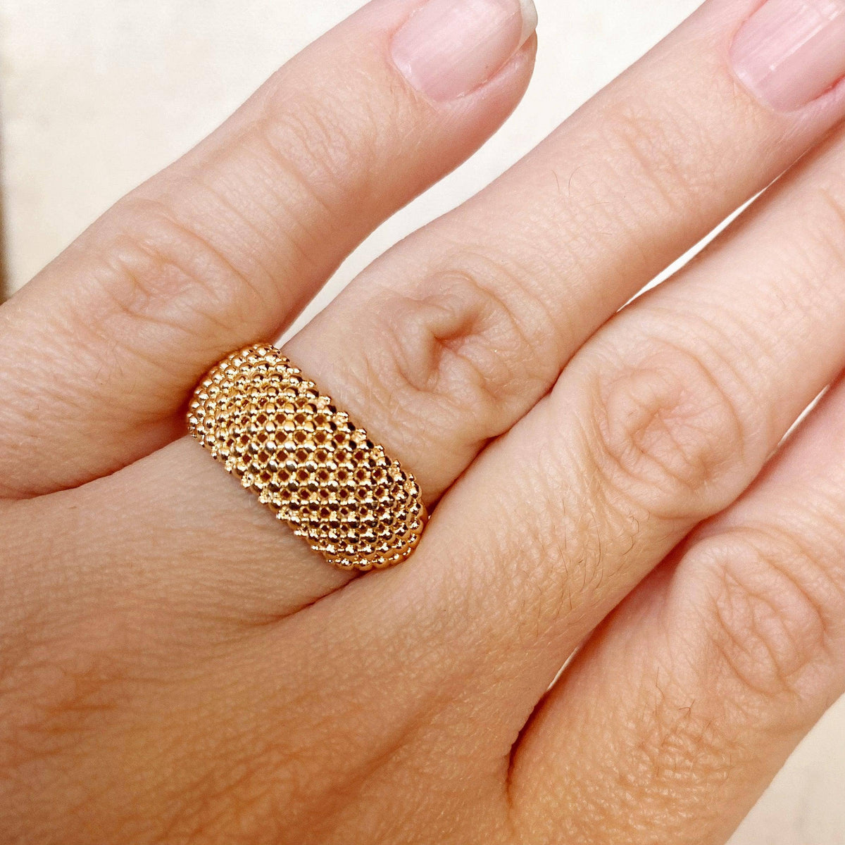 The Abbye 18k Gold Filled Bead Cluster Ring