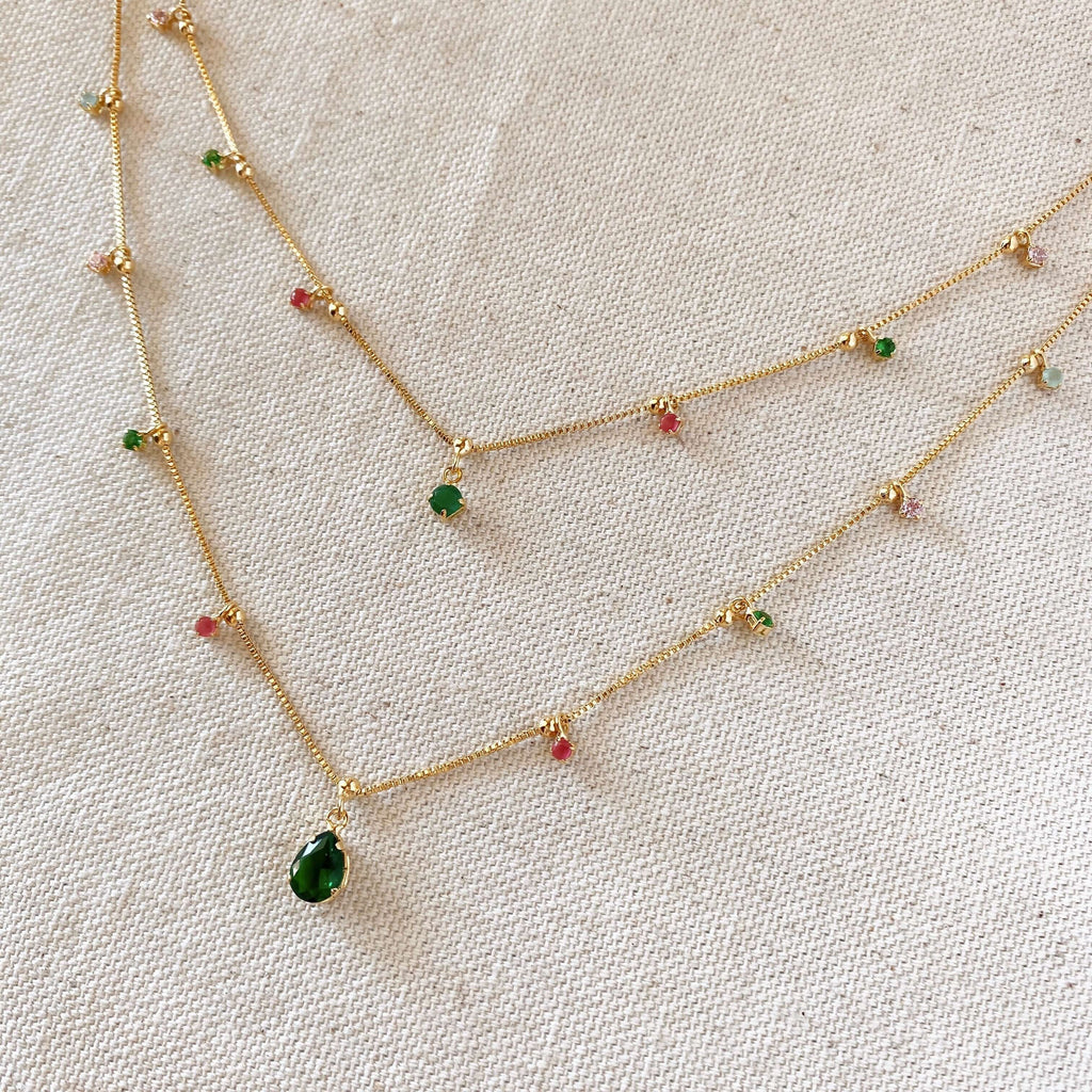 The Celeste Necklace | 18K Gold-Filled Multicolor Layered Necklace