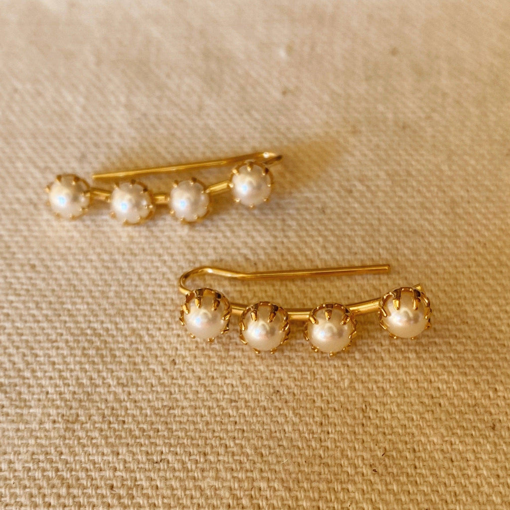 The Audrey Earrings | 18K Gold-Filled Pearl Ear Climbers