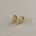 The Desiree 18k Gold Filled Flower Huggies Hoop Earrings