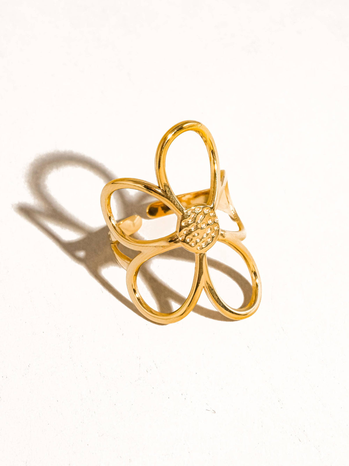 The Tracy 18K Non-Tarnish Large Floral Ring