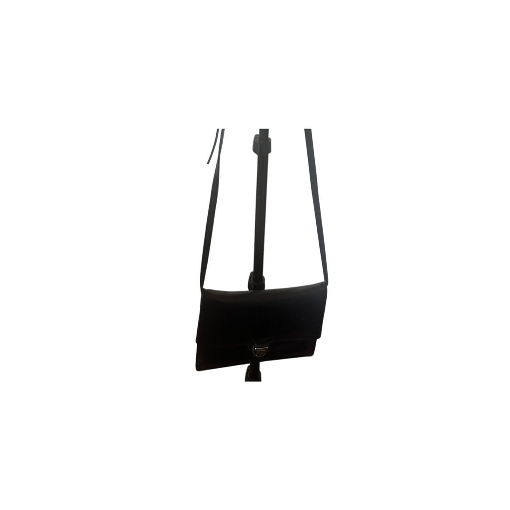 Patricia Nash Black Leather Flap Crossbody Bag 9" x 7"