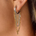 The Sloane Earrings – 18K Gold Non-Tarnish Mixed Metal Multi Chain Drop Earrings