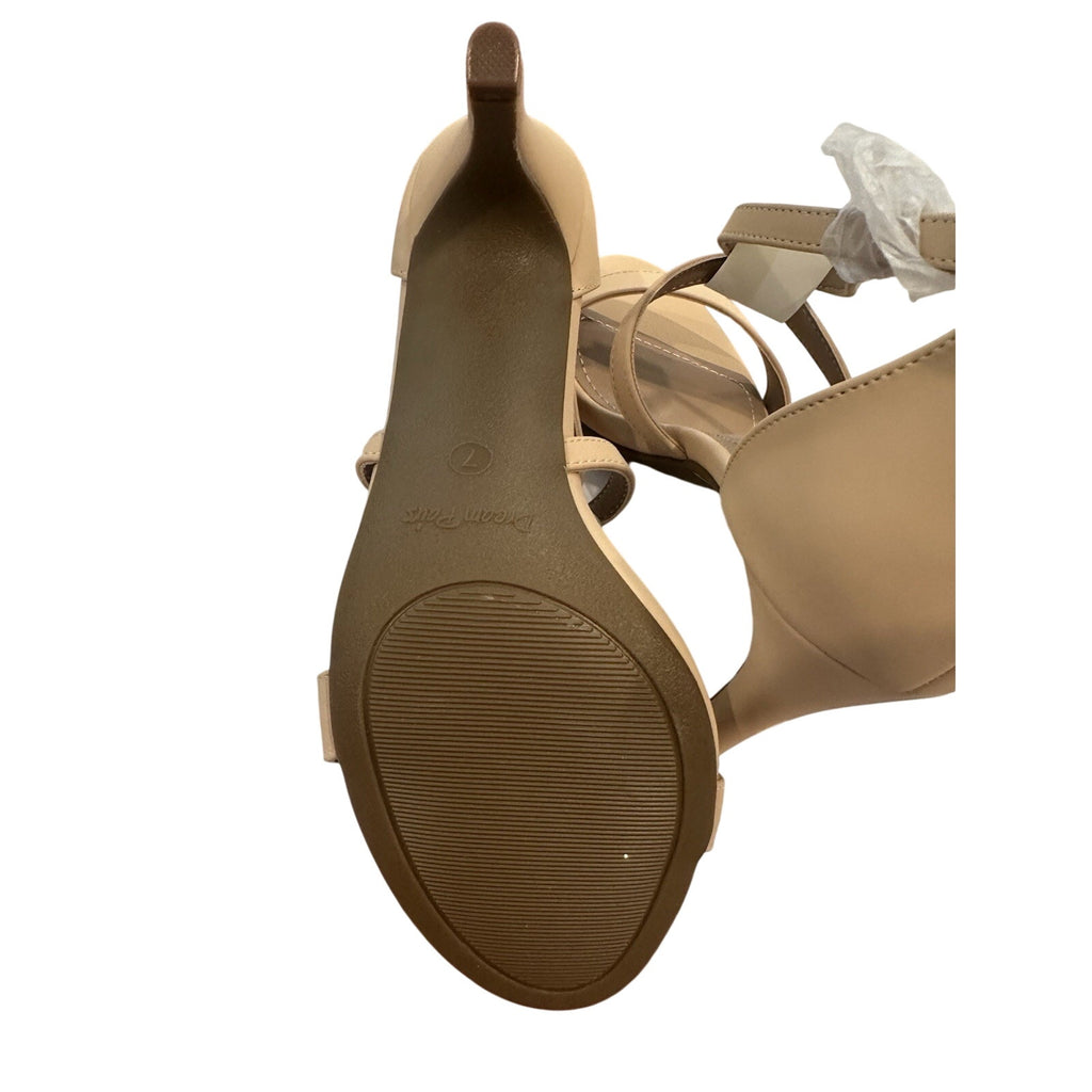 NWT Dream Pairs Women's Nude Strappy Open Toe Ankle Strap Stiletto Heels 7