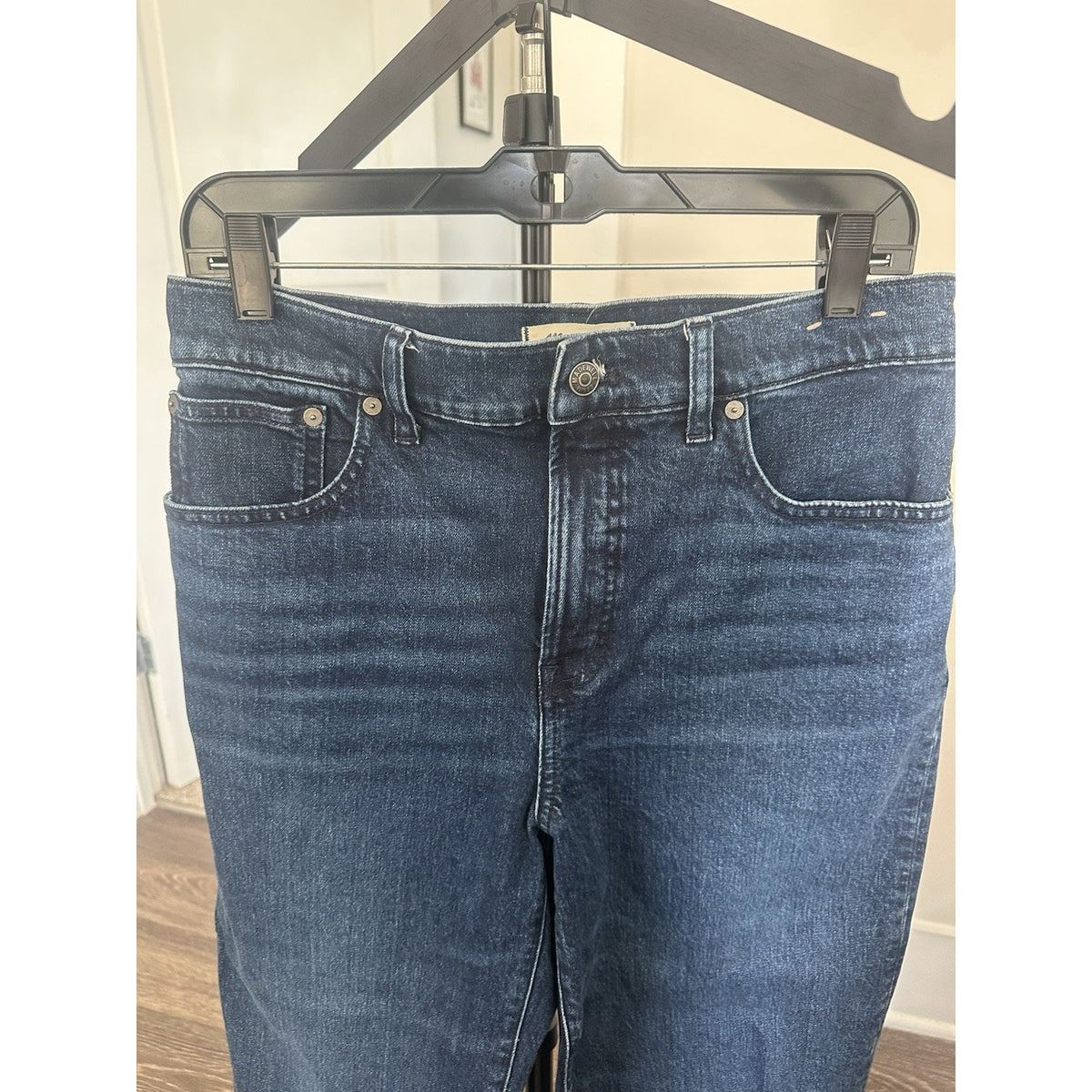 Madewell Women’s Wide-Leg Jeans Dark Wash Blue Denim Button 5-Pocket