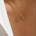 The Robin Necklace – Non-Tarnish Green Stone Pendant Chain Necklace