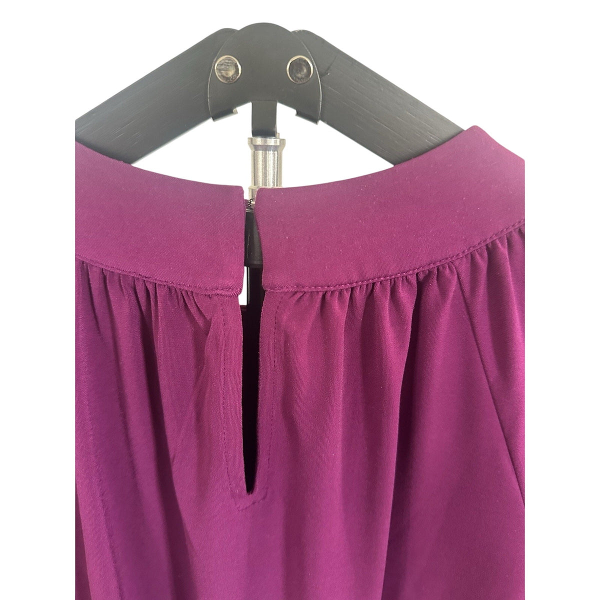 Ann Taylor Long Sleeve Solid Purple Blouse Button Accent SP Petites