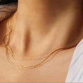 The Ellie Necklace – 18K Gold Non-Tarnish Layered Dainty Chain Necklace