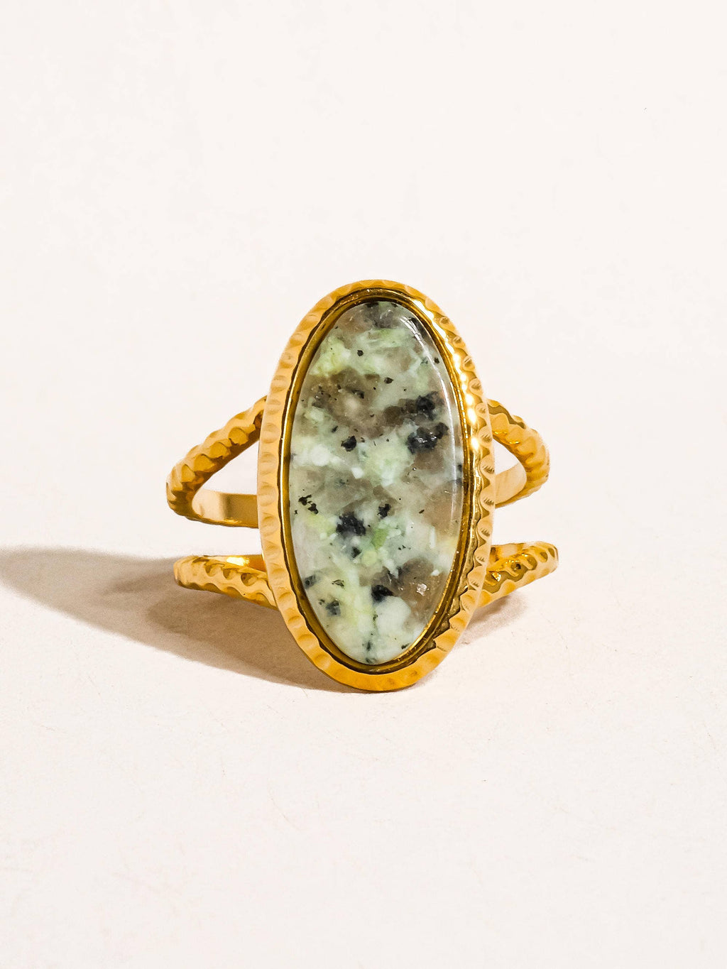 The Catherine 18K Gold Non-Tarnish Natural Stone Ring