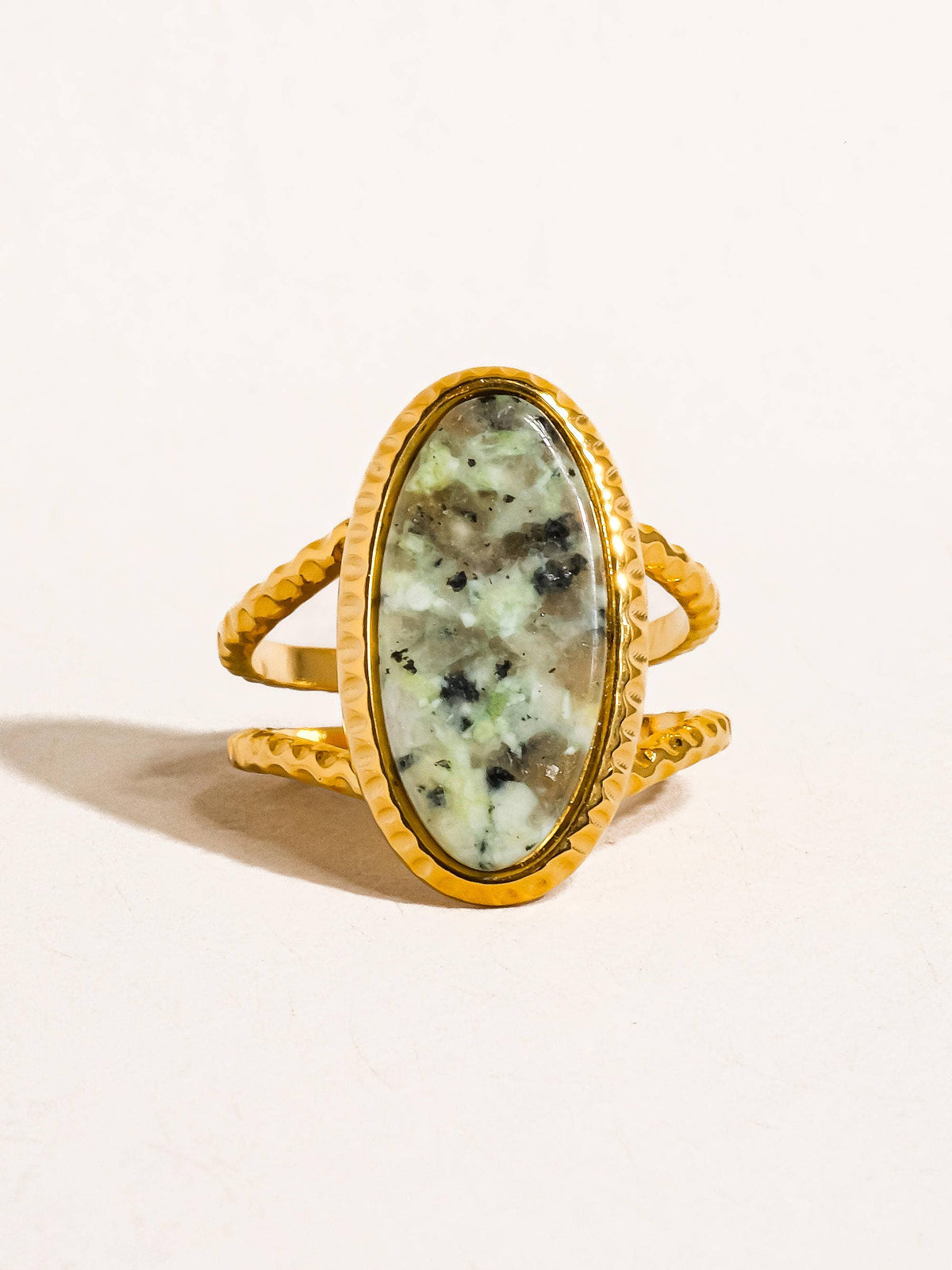 The Catherine 18K Gold Non-Tarnish Natural Stone Ring