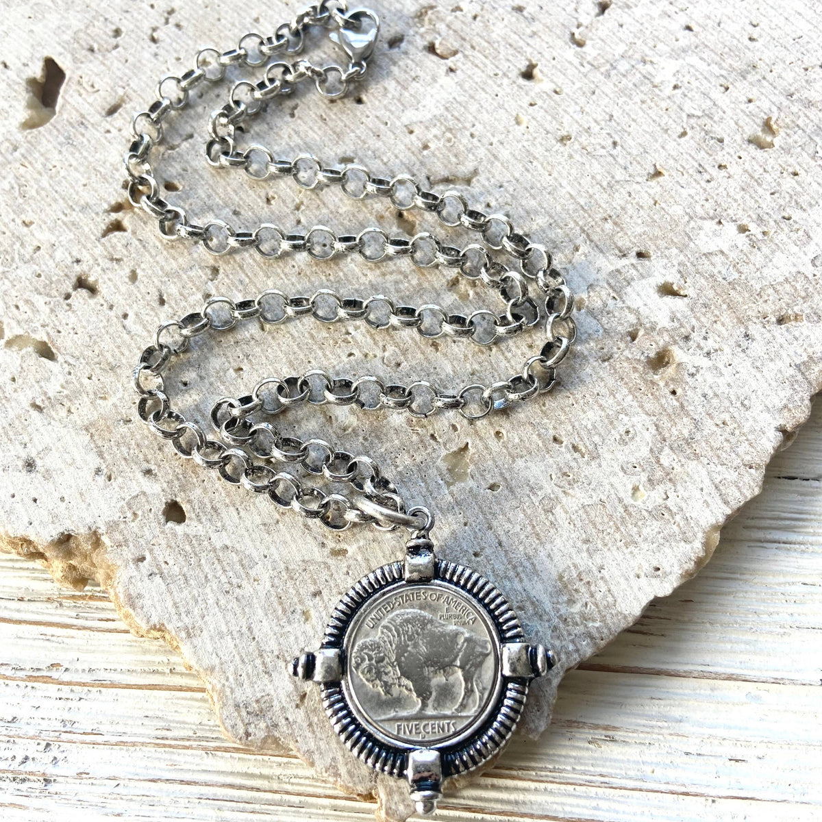 The Michele Buffalo Coin Necklace