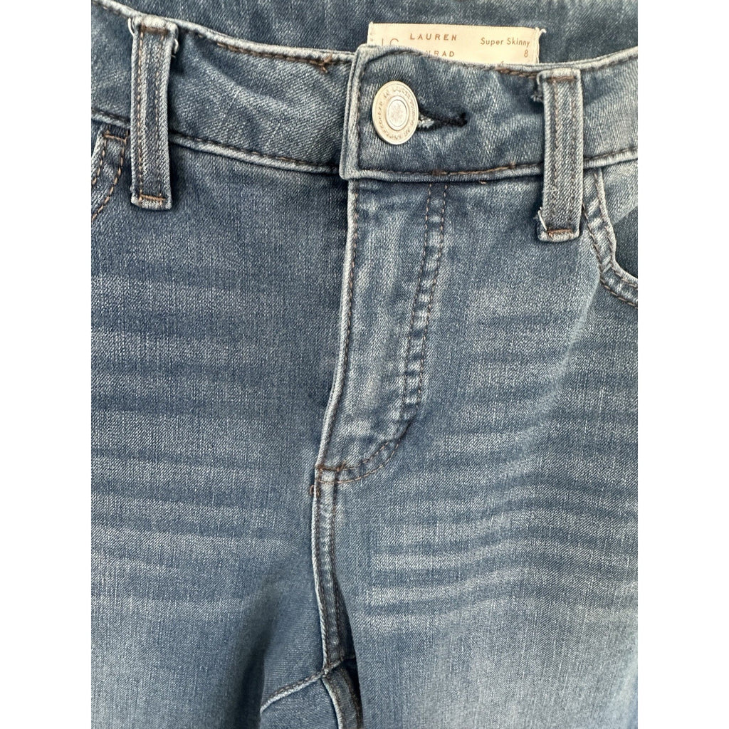 LC Lauren Conrad Women’s Skinny Blue Medium Wash Jeans, Button 5-Pocket, 8