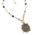 The Vivienne Denim Pearl Crest Necklace