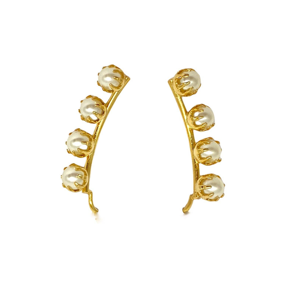 The Audrey Earrings | 18K Gold-Filled Pearl Ear Climbers
