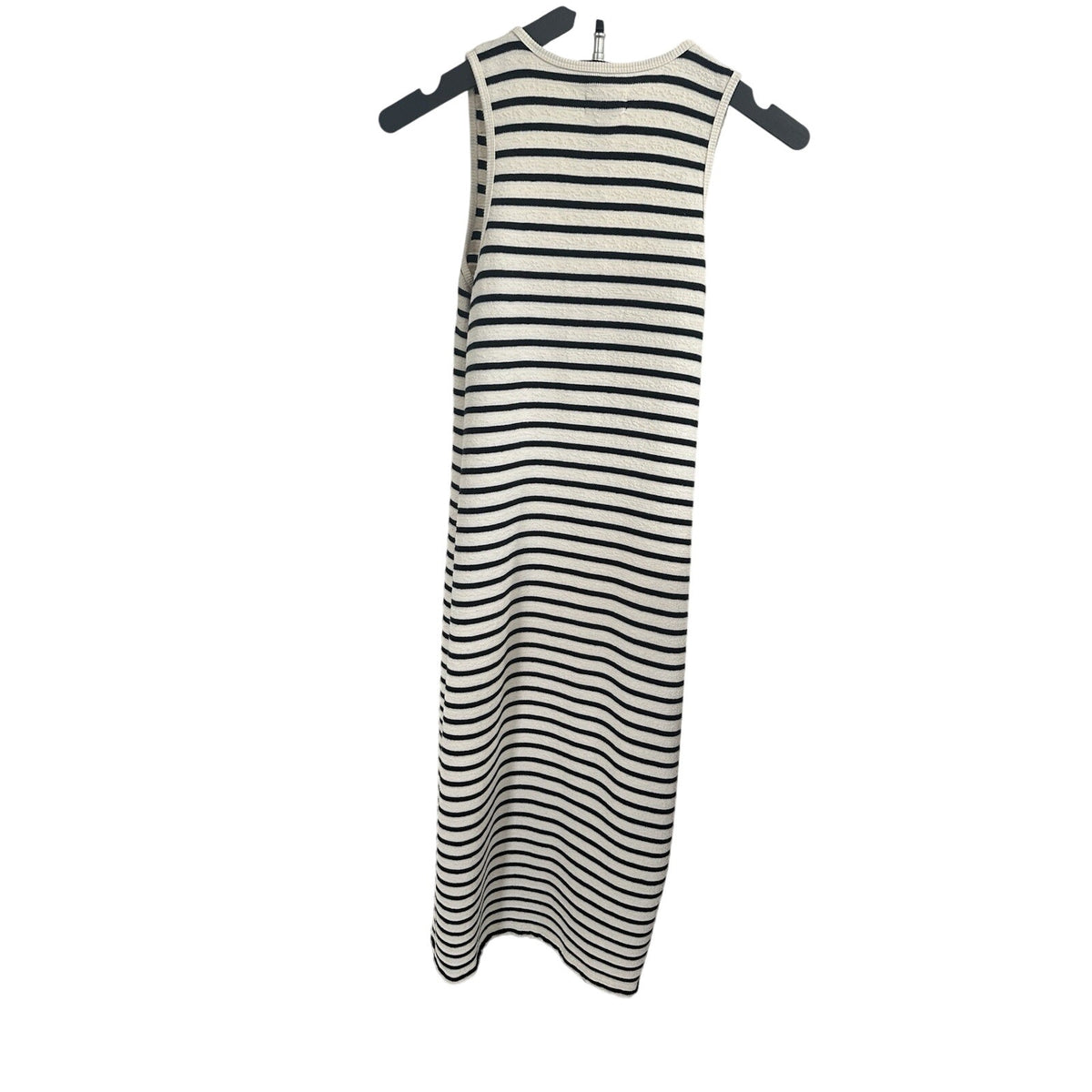 Thread & Supply Black/White Striped Scoop Neck Sleeveless Knit Maxi Dress M