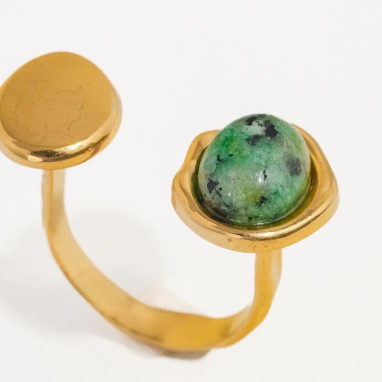 The Megan Ring – Adjustable Natural Stone Statement Ring