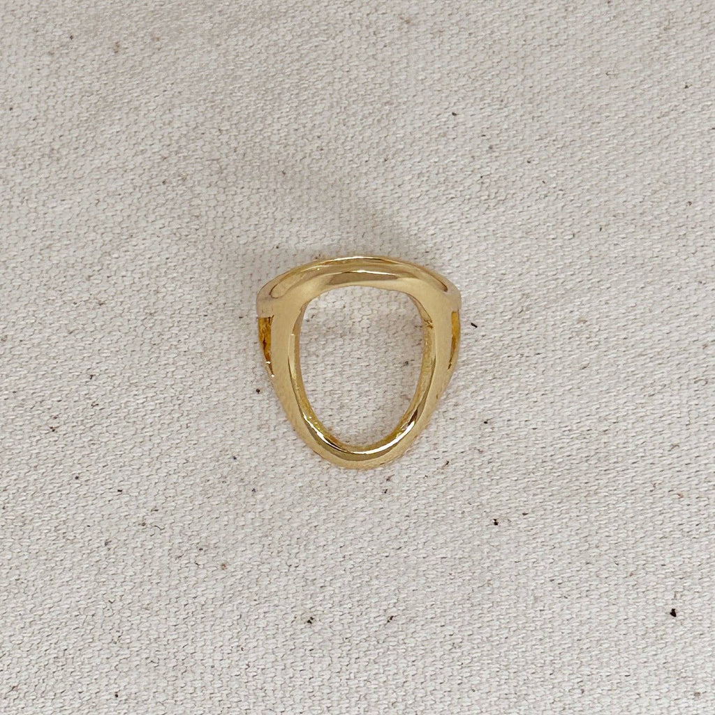 The Sally 18k Gold Filled Oval Geometric Ring