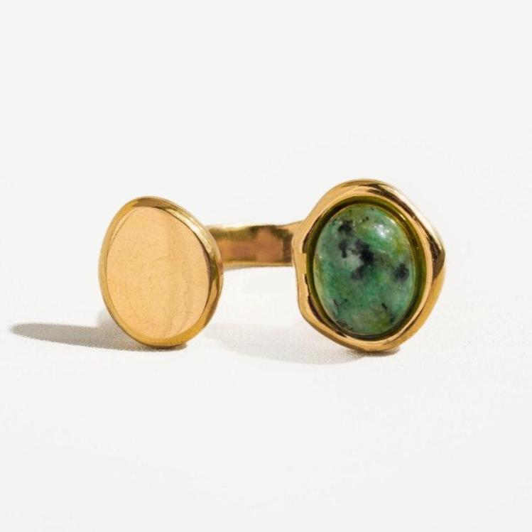 The Megan Ring – Adjustable Natural Stone Statement Ring