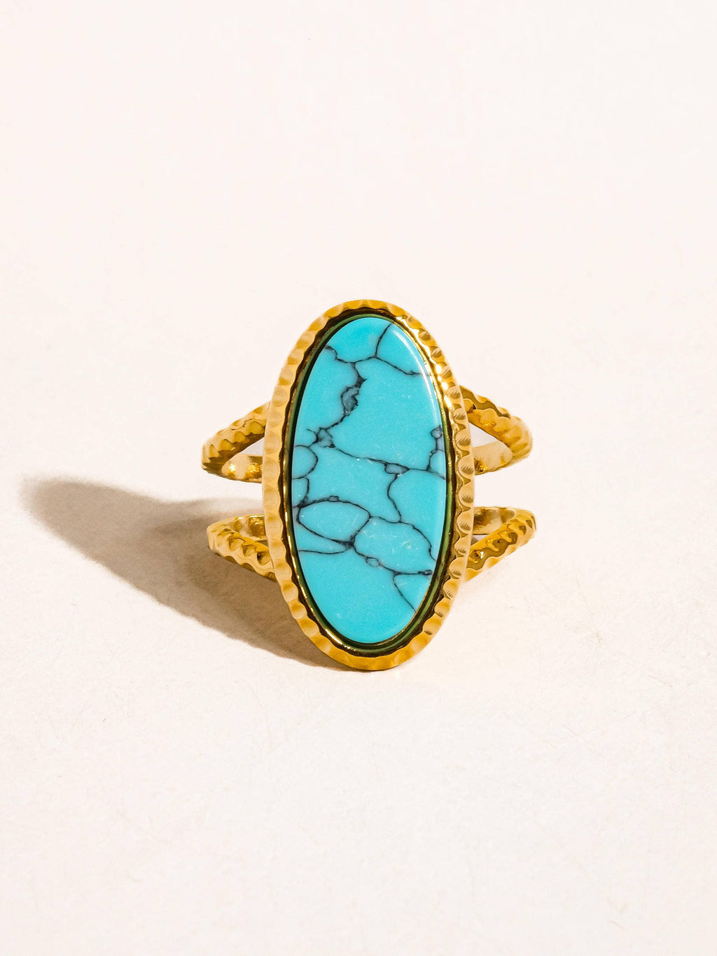 The Catherine 18K Gold Non-Tarnish Natural Stone Ring