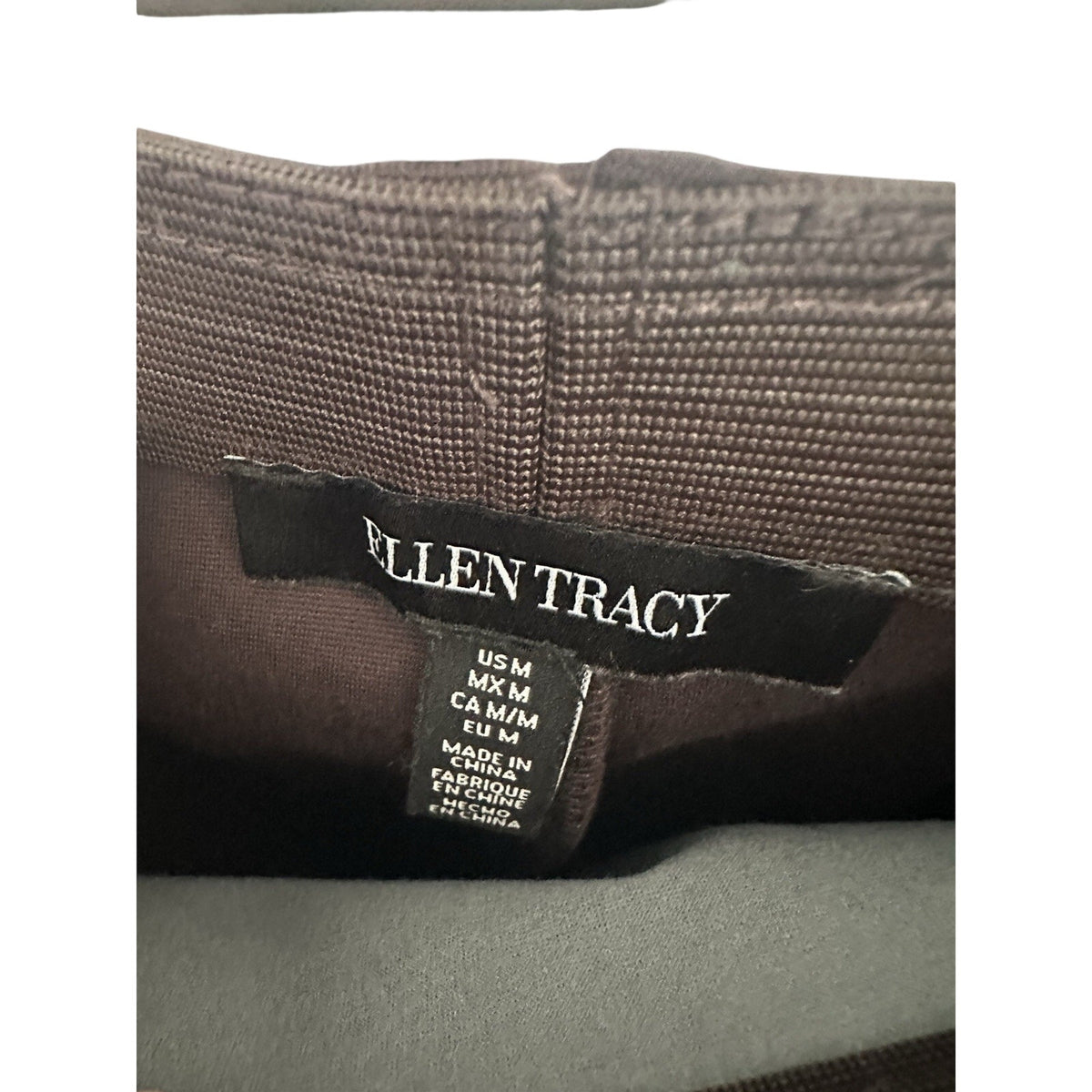 Ellen Tracy Women's Brown Faux Leather Knit Pencil Skirt Knee Length M