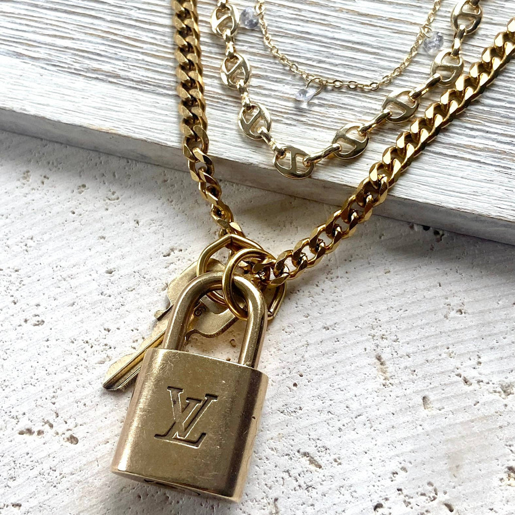The Elizabeth Necklace — Repurposed LV Lock & Key Necklace