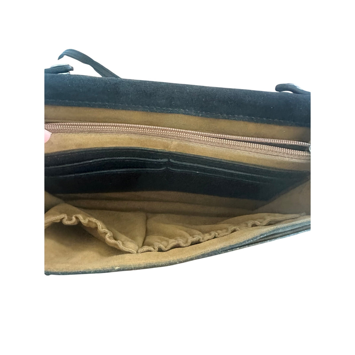 Patricia Nash Black Leather Flap Crossbody Bag 9" x 7"