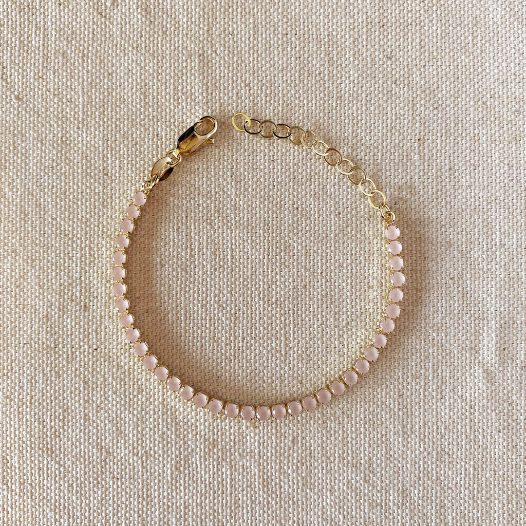 The Jill Bracelet | 18K Gold-Filled Nude Pink Cubic Zirconia